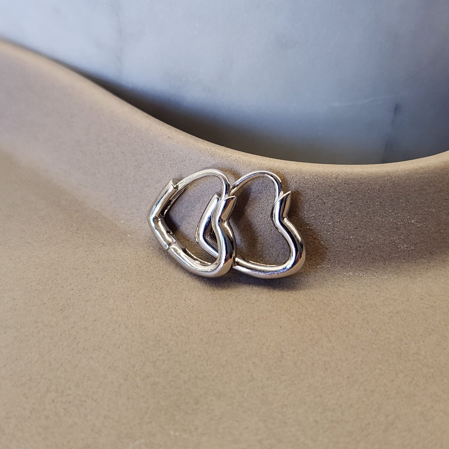 Fine and Yonder Earrings Silver Heart Huggie Earring