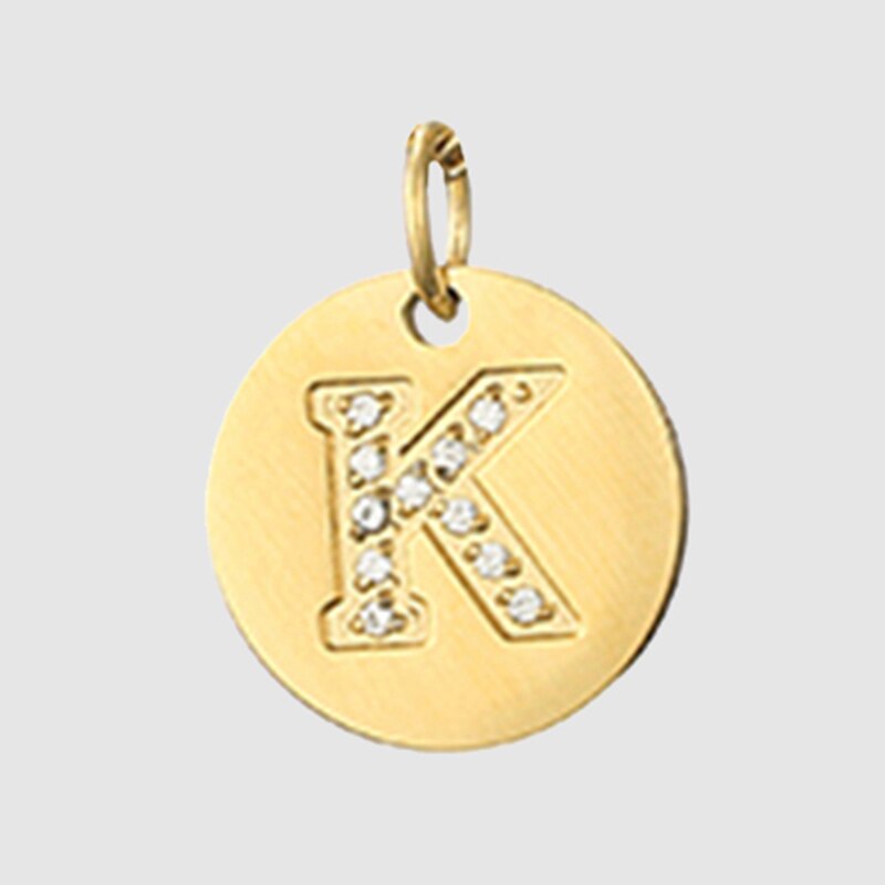 Fine and Yonder K Zircon Stone Alphabet Necklace