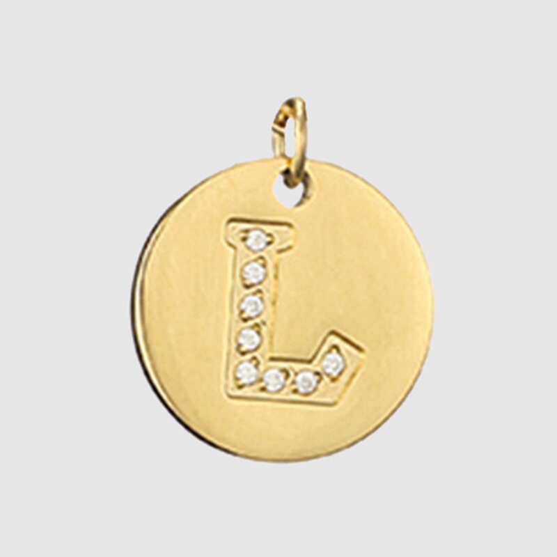 Fine and Yonder L Zircon Stone Alphabet Necklace