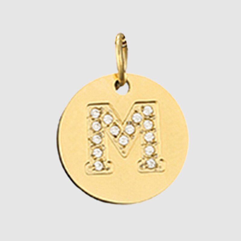 Fine and Yonder M Zircon Stone Alphabet Necklace