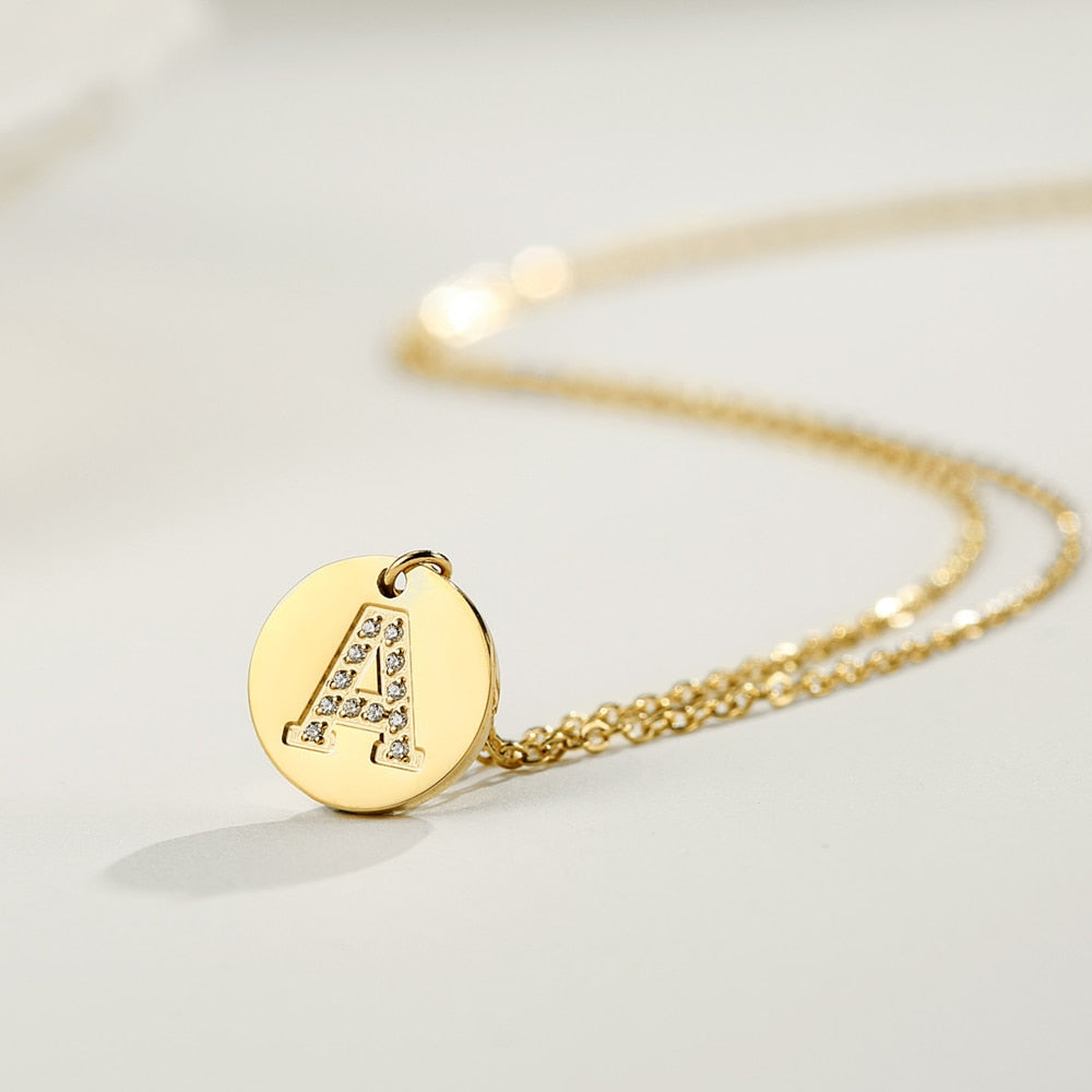 Fine and Yonder Zircon Stone Alphabet Necklace