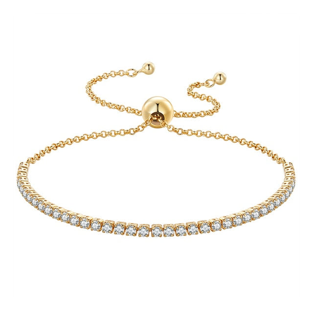 Fine and Yonder Bracelets Gold | Clear Stones Sterling Silver Tennis Bracelet