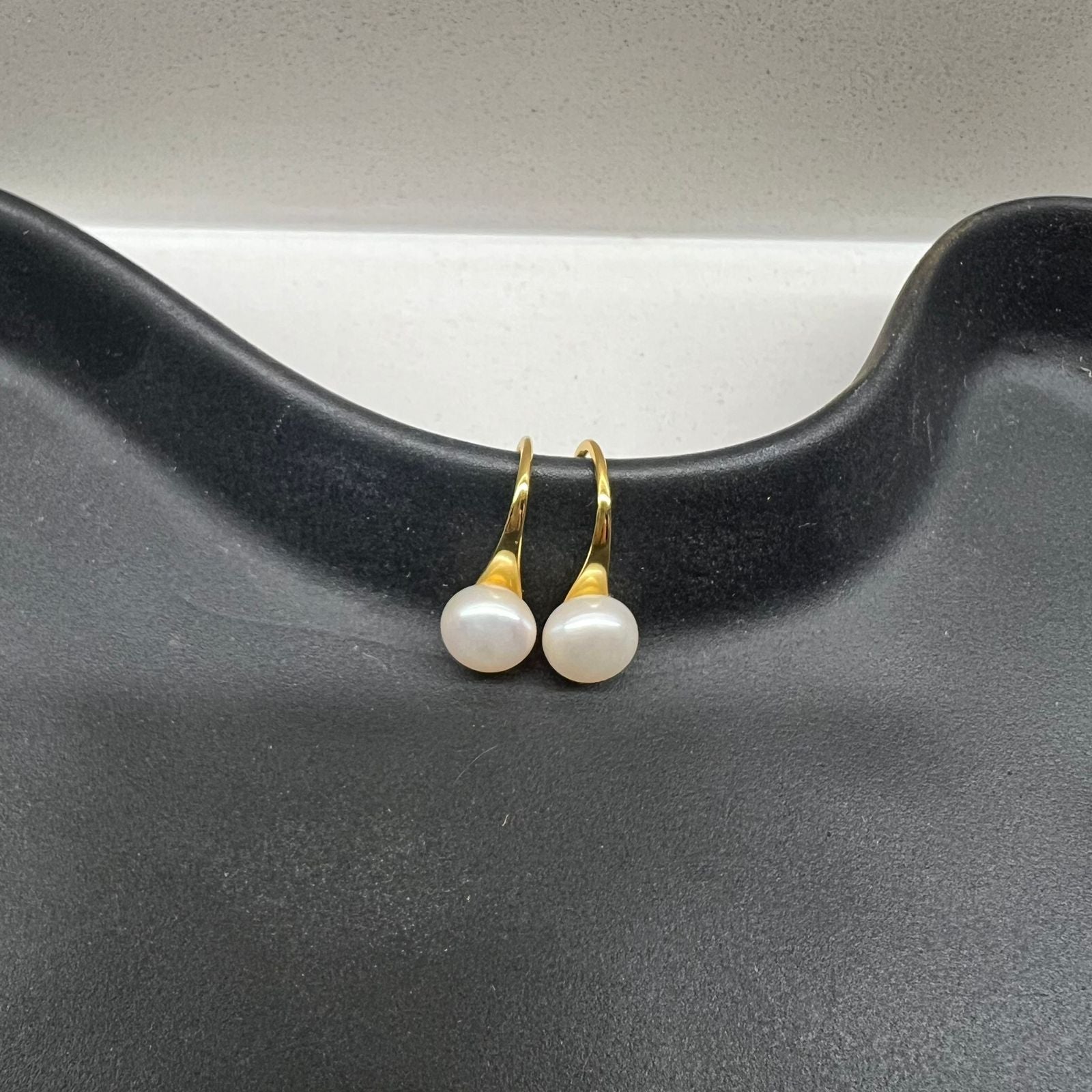 Fine and Yonder Long Gold Pearl Drop Earrings