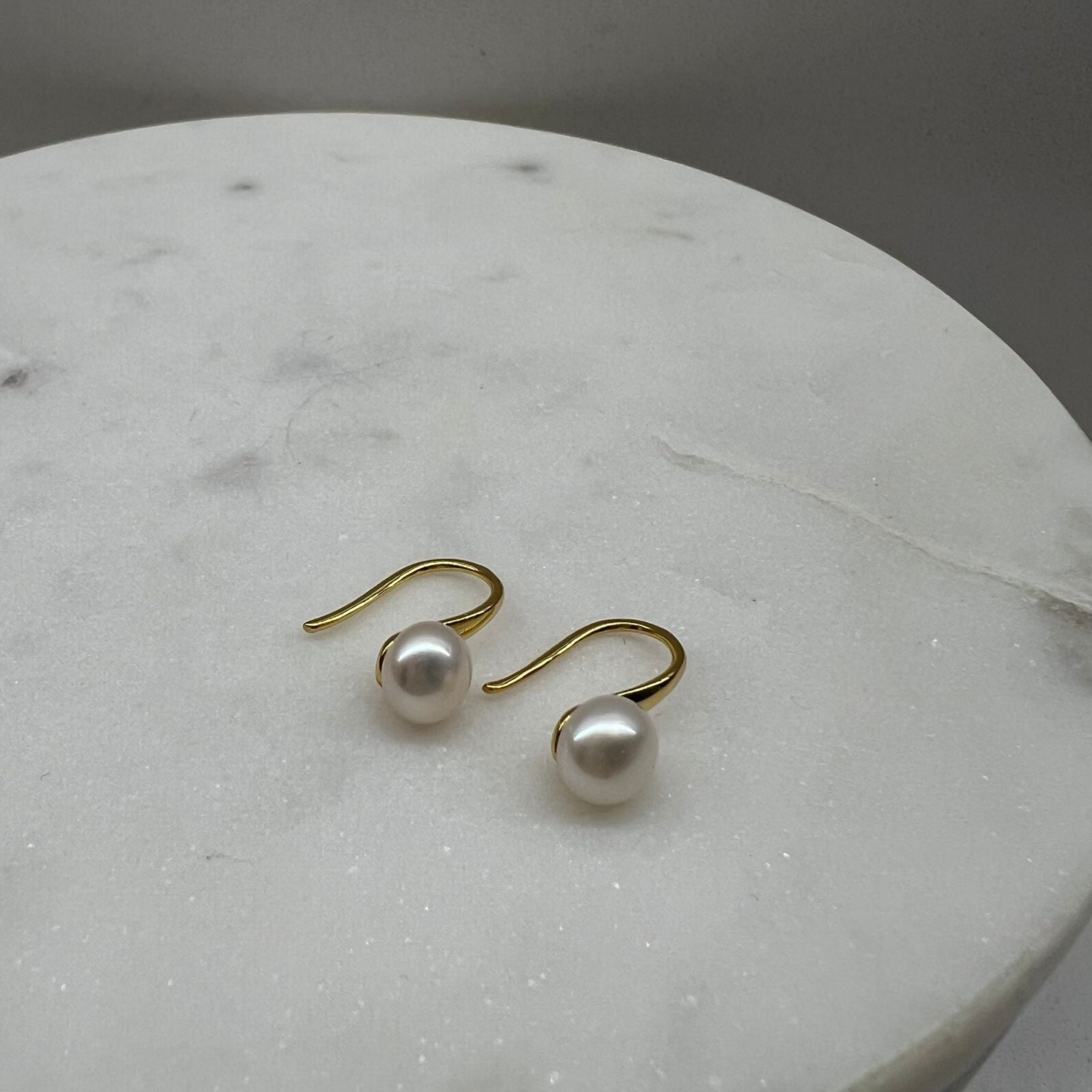 Fine and Yonder Long Gold Pearl Drop Earrings