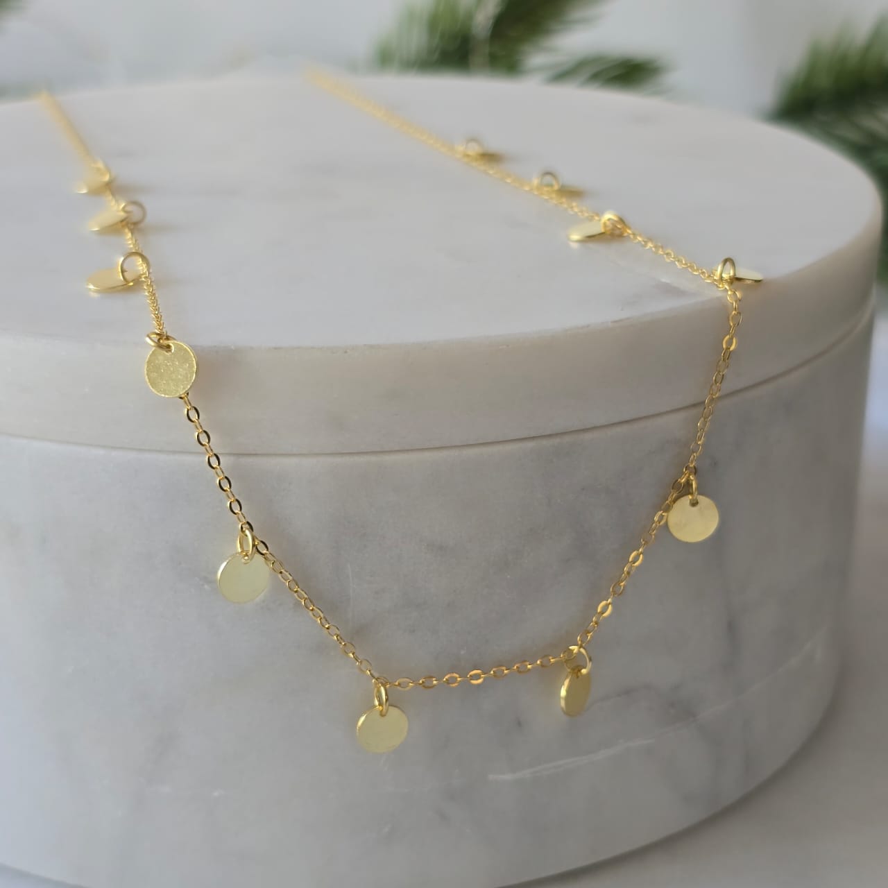 Fine and Yonder Necklaces Sterling Silver Disc Necklace - Gold Colour Plated