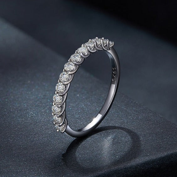 Fine and Yonder Rings Half Eternity Moissanite Ring