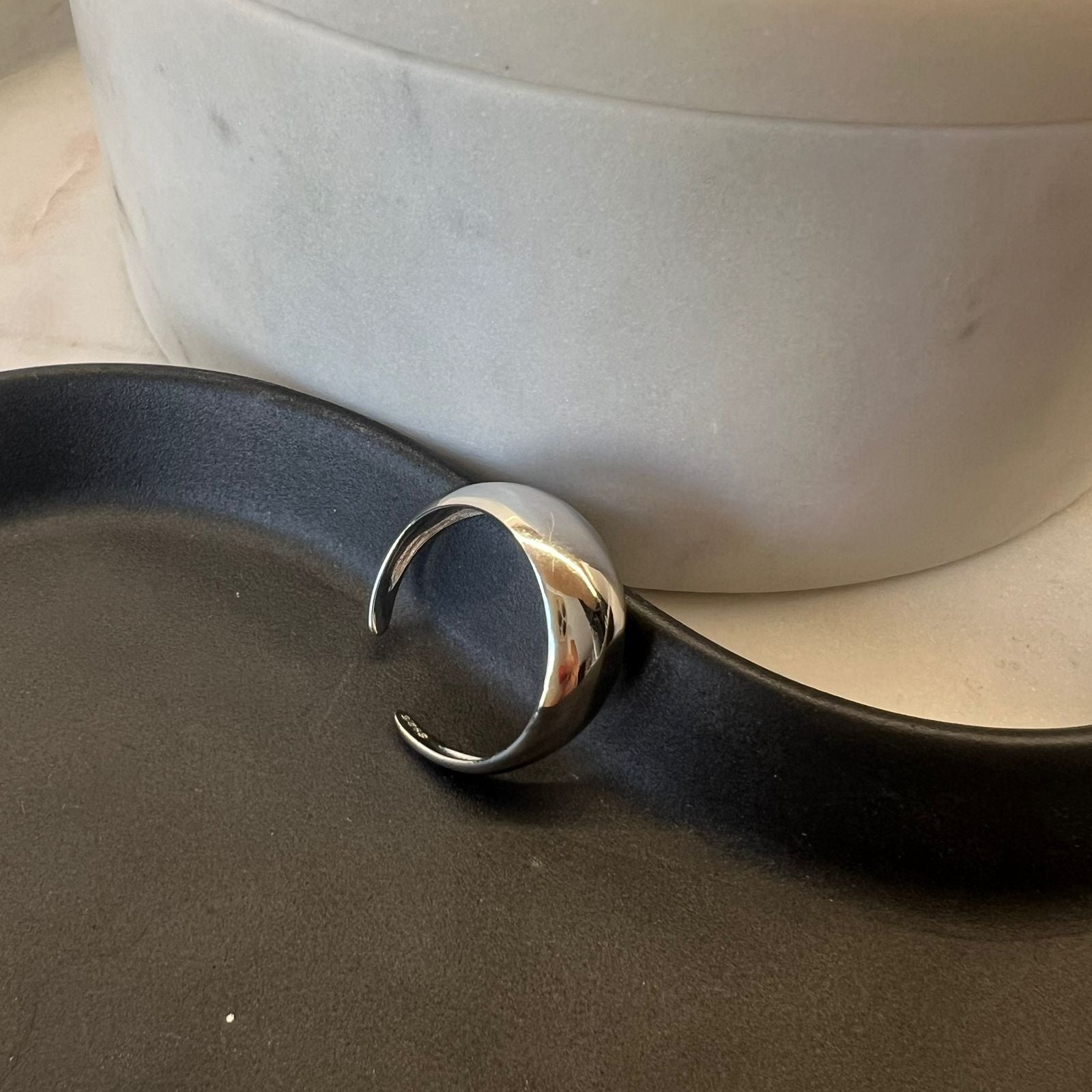 Fine and Yonder Rings Silver Dome Ring Adjustable size