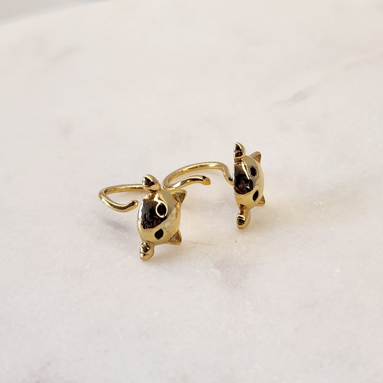 Fine and Yonder 0 Gold Lazy Cat Earrings
