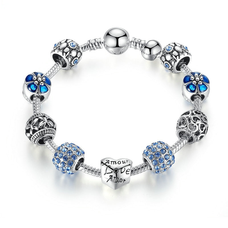 Fine and Yonder Blue / 18cm Costume Jewelry - Charm Bracelet