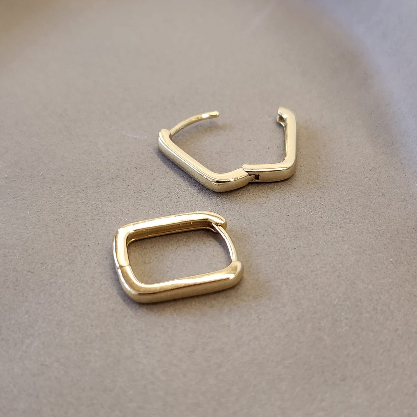 Fine and Yonder Earrings Gold Square Huggie Earrings