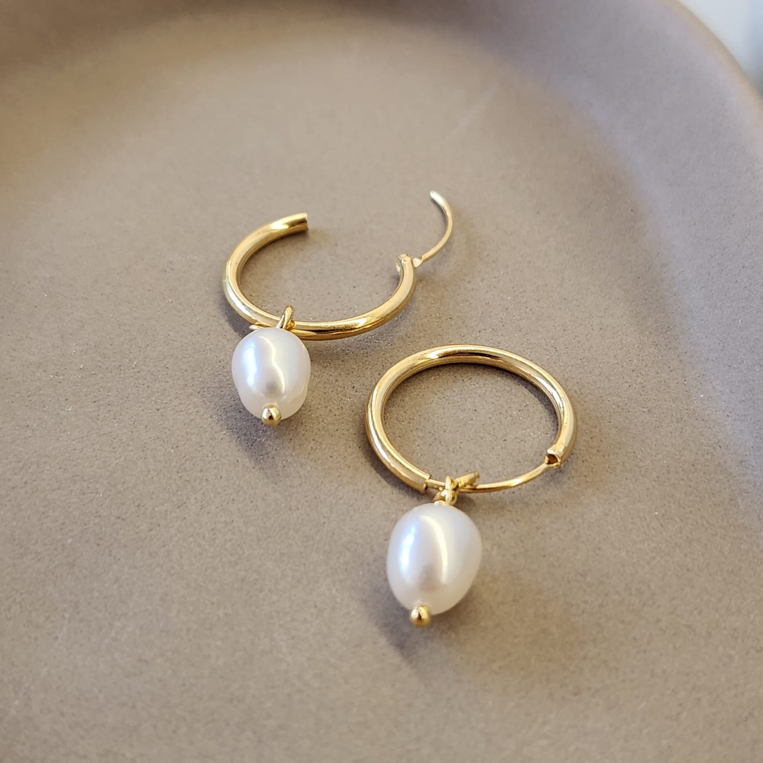 Fine and Yonder Earrings Pearl Pendant Hoop Earrings