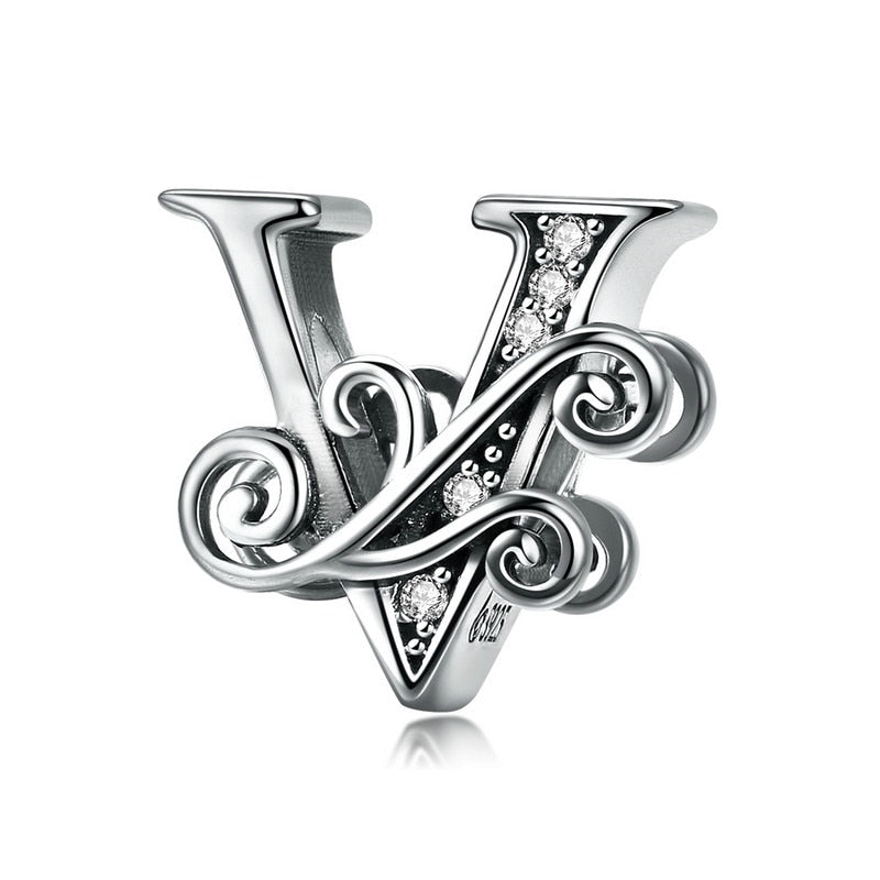 Fine and Yonder Jewelry V Vintage Alphabet Charm