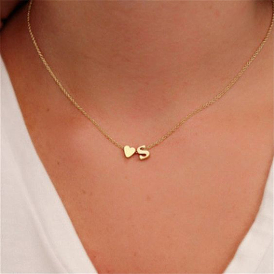 Fine and Yonder Necklaces Heart & Initial Necklace